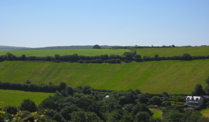 The pastoral countryside in Cornwall, England