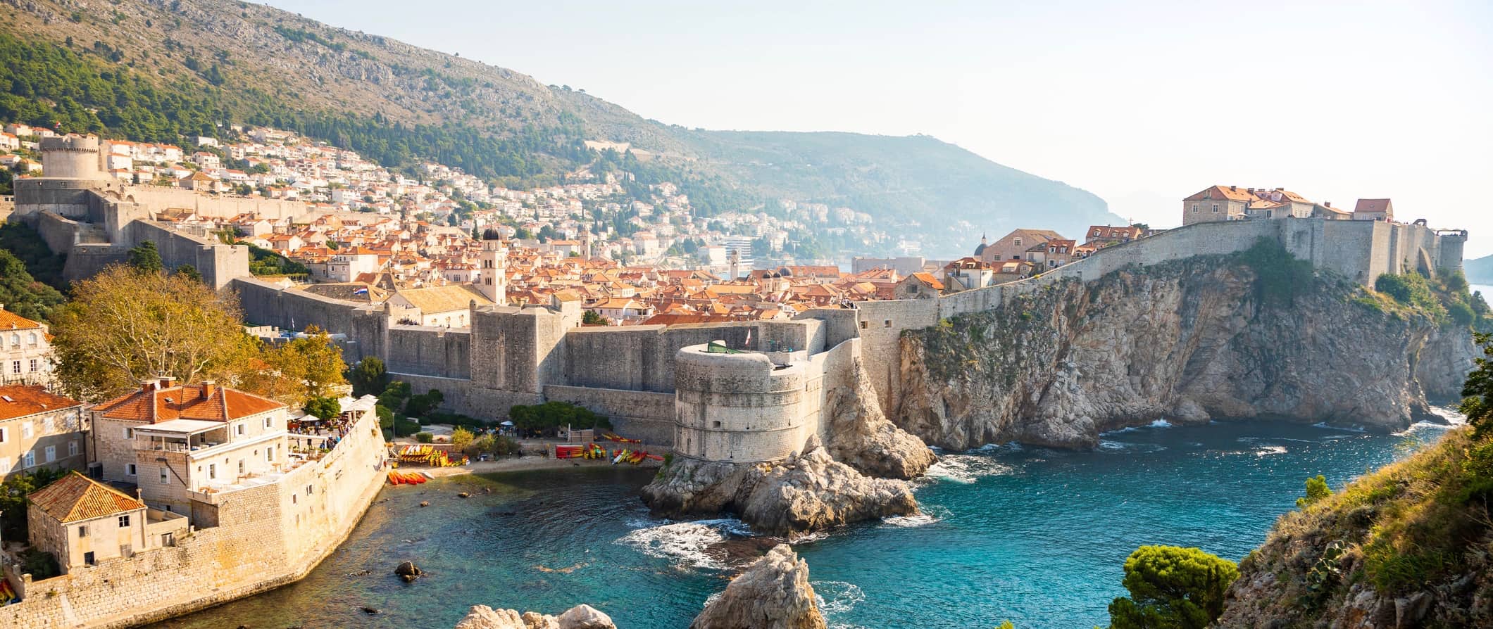 The charming Old Town of Dubrovnik, Croatia as seen from the sea